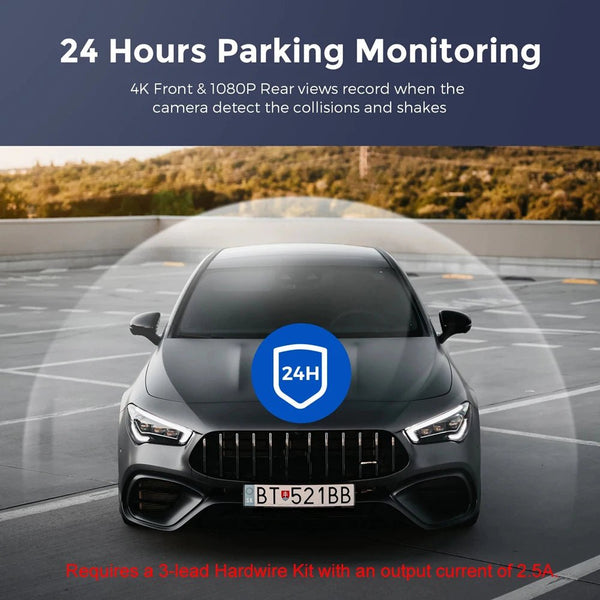 Kocam UHD 4K Dash Cam Dual Lens Front And Rear WiFi GPS 24H Parking Monitor - stepyours.com
