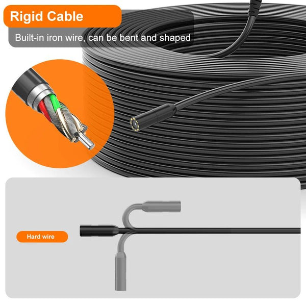 Four Point Three Inch Industrial Endoscope Camera 1080P HD 50m Rigid Cable - stepyours.com