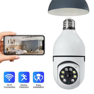 1080P HD E27 Bulb Surveillance Camera Auto Tracking And Wireless Night Vision - stepyours.com