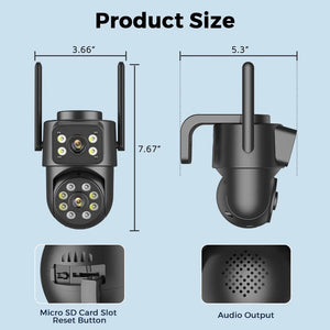 Abuntu Outdoor WiFi Camera - 8MP 4K Dual Lens With AI Human Detection Hooks - stepyours.com