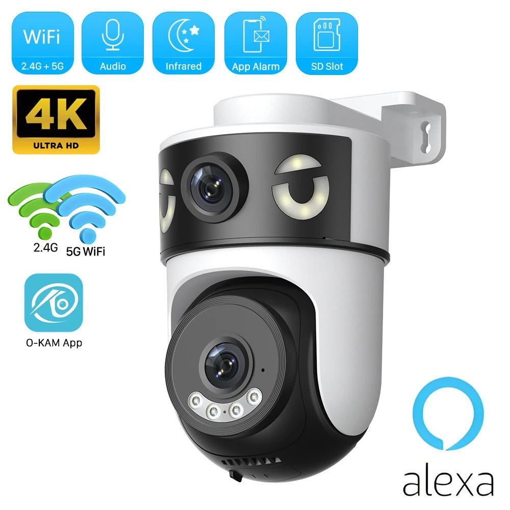 O - KAM 10MP Dual Lens PTZ WiFi Camera - AI Humanoid Detection and Auto Tracking - stepyours.com