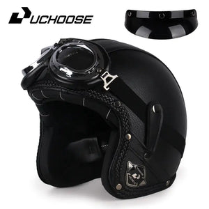Retro Open Face Motorcycle Helmet — product view 12