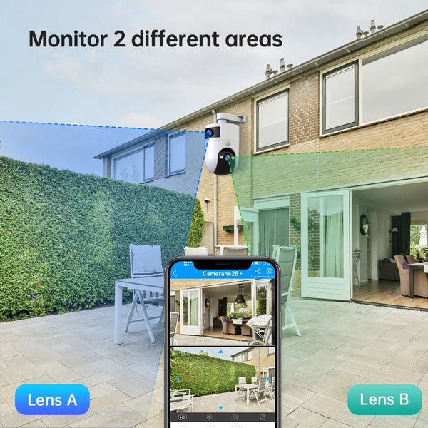 JOOAN 4K Outdoor 5G Wifi Surveillance Camera Dual Lens Auto Tracking PTZ CCTV - stepyours.com