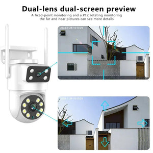 Tuya Dual Lens PTZ WiFi Camera Outdoor - 4K 8MP AI Auto Tracking Hooks - stepyours.com