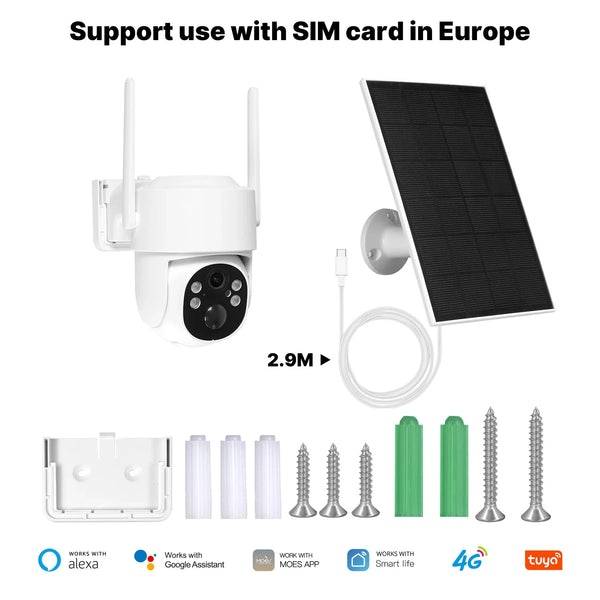 MOES Tuya Solar Powered 4G WiFi 4MP Security Camera With Color Night Vision - stepyours.com