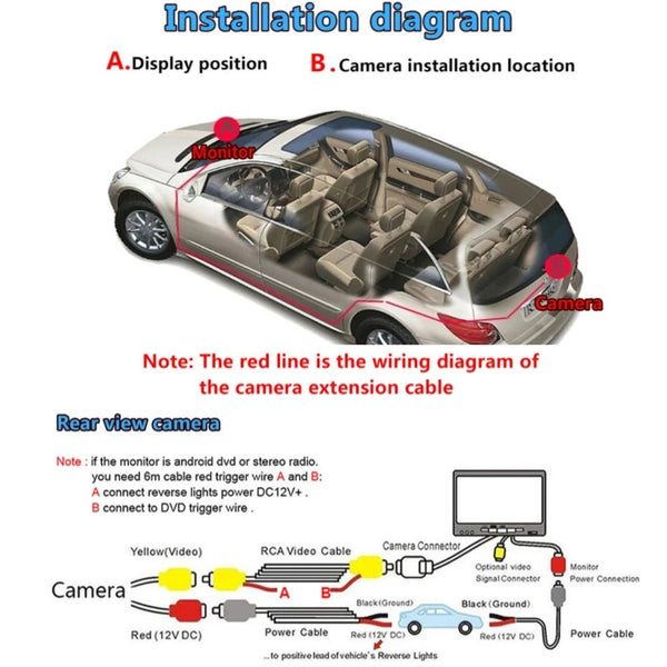 New Car Rear View Camera Night Vision 170 Degree CCD Waterproof Backup Monitor - stepyours.com