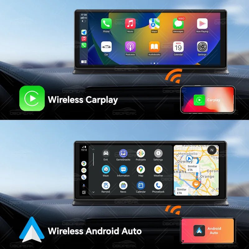 OBDPEAK K8 Pro Dash Cam Front 5K Rear 1080P CarPlay Android Auto 11.3 AI Screen - stepyours.com