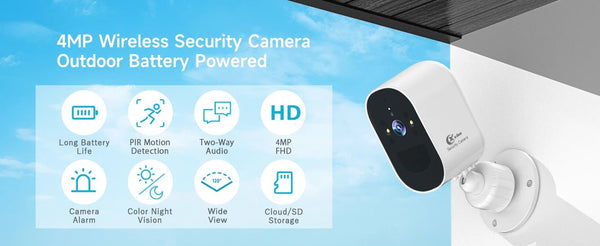 4MP Wireless Battery Outdoor Security Camera With Color Night Vision Live Alerts - stepyours.com