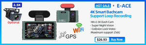 4K Dash Cam GPS WiFi Night Vision Car DVR with Optional Rear Lens