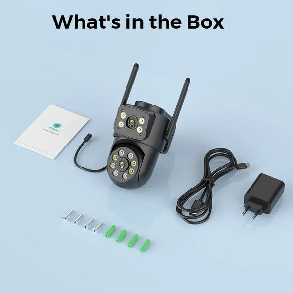 Abuntu Outdoor WiFi Camera - 8MP 4K Dual Lens With AI Human Detection Hooks - stepyours.com