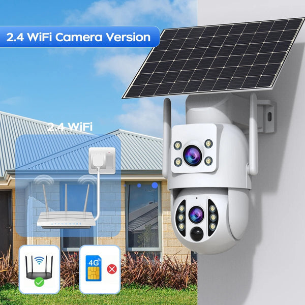 JOOAN S3 Solar Wireless Security Camera - Dual Lens 4K With PIR Hooks - stepyours.com