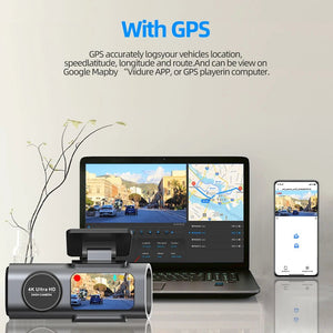 4K Dash Cam Car DVR With Night Vision GPS WiFi Parking Monitor - stepyours.com