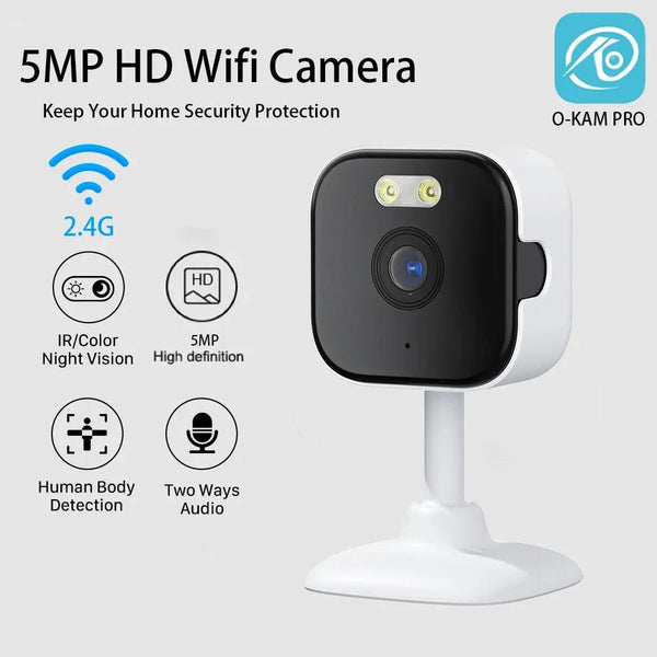5MP HD WiFi Indoor Security Camera Featuring Night Vision and Two Way Audio - stepyours.com