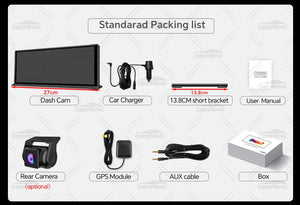 K60 Pro 11.3 Android 14 Screen GPS CarPlay Android Auto Dash Cam 1080P RearView - stepyours.com