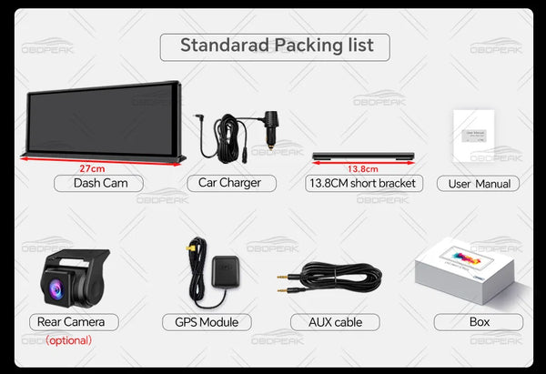 K60 Pro 11.3 Android 14 Screen GPS CarPlay Android Auto Dash Cam 1080P RearView - stepyours.com