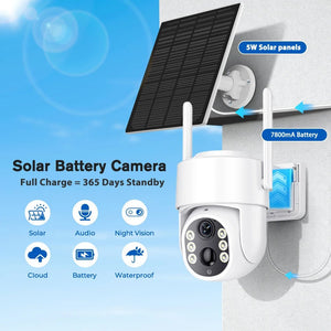 ICSEE 5MP Solar Wireless Outdoor Camera 7800mAh Battery 365 Day Standby - stepyours.com