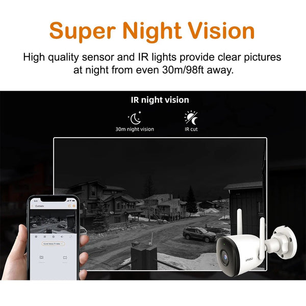 IMOU Outdoor Bullet 2C 5MP WiFi Camera Weatherproof AI Human Detection - stepyours.com