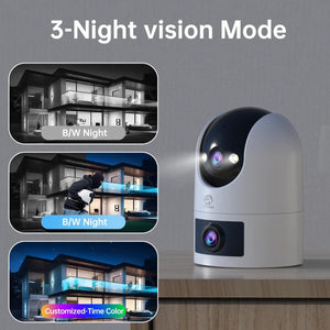 4K PTZ Outdoor IP Camera Dual Lens Auto Tracking Color Night Vision 5G WiFi - stepyours.com