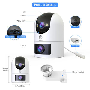 JOOAN 4K Outdoor 5G Wifi Surveillance Camera Dual Lens Auto Tracking PTZ CCTV - stepyours.com