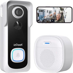 ieGeek Video Doorbell Wireless with Chime 2K HD Doorbell Camera, Smart Home Security Door Bell Voice Message and Changer by stepyours.com