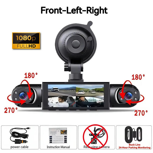 4 Channel Dash Cam With Front And Rear Night Vision Quad Vehicle DVR - stepyours.com