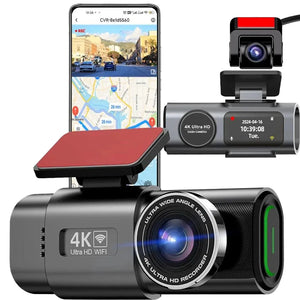 4K Dash Cam Car DVR With Night Vision Built In WiFi GPS Parking - stepyours.com