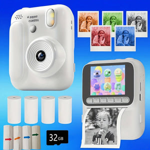 Kids Color Printing Instant Camera 32GB 1080P Digital Photo Video Gift - stepyours.com