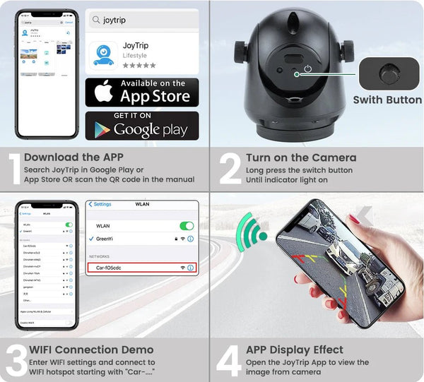 GreenYi 5G WiFi Magnetic Hitch Rear View Camera Night Vision Trailer RV - stepyours.com