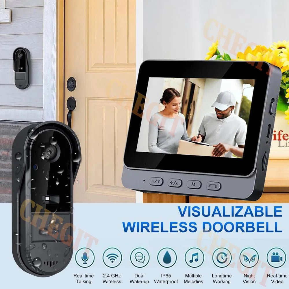 Wireless Doorbell Camera 1080P IP65 Waterproof Night Vision - stepyours.com