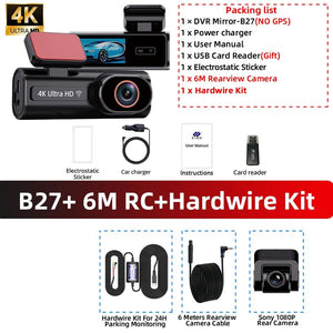 Acceo Dash Cam 4K Front And 1080P Rear Dual Lens With GPS WiFi Night Vision - stepyours.com