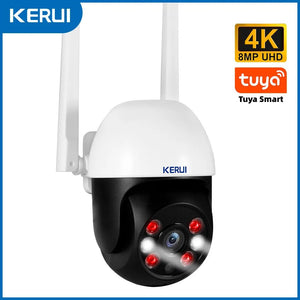 KERUI Outdoor PTZ WiFi Security Camera - 8MP UHD Tuya AI Detection Hooks - stepyours.com