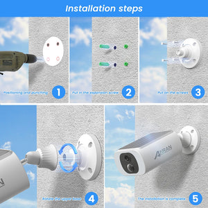ANRAN C3 Outdoor Solar Security Camera - Battery Powered 3MP Color Night Vision WiFi by stepyours.com