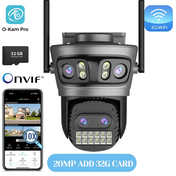 20MP Outdoors WiFi PTZ Security Camera - AI Human Detection and 10X Zoom Hooks
