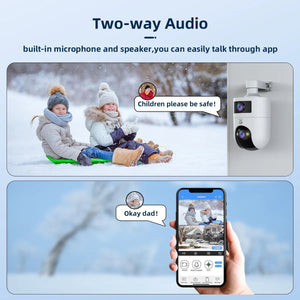 4K PTZ Outdoor IP Camera Dual Lens Auto Tracking Color Night Vision 5G WiFi - stepyours.com