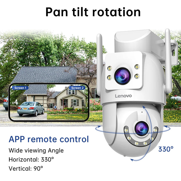 Lenovo HD PTZ Outdoor Camera Dual Lens 6MP With Auto Tracking - 5G WiFi by stepyours.com