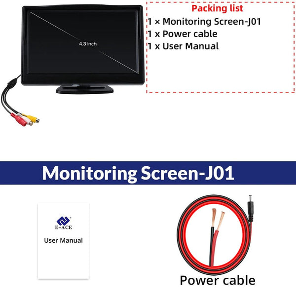 4.3 Inch Rotatable Rear View Camera For Car Reversing With 170 Degree Angle - stepyours.com