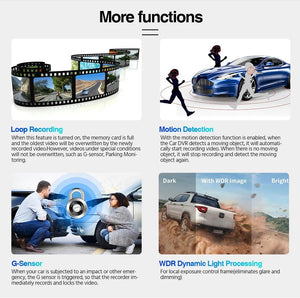 10 Inch Car DVR Touch Screen Dual 1080P Front And Rear Rearview Mirror Camera - stepyours.com