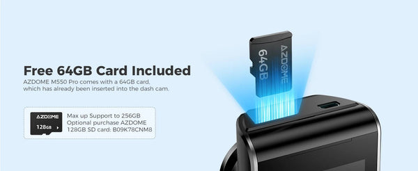 AZDOME M550 Pro 4K Dash Cam WiFi GPS Night Vision Parking Monitor Rear Camera - stepyours.com