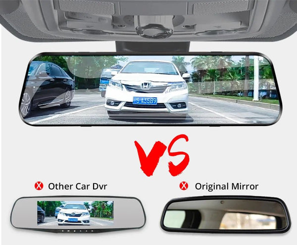 10 Inch Car DVR Touch Screen Dual 1080P Front And Rear Rearview Mirror Camera - stepyours.com