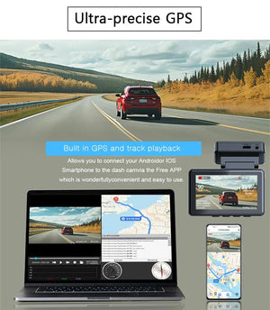 E - ACE Dash Cam 4K Dual Lens GPS WiFi 24h Parking Night Vision Rear View - stepyours.com