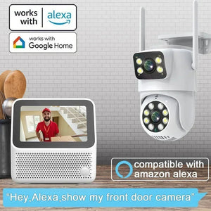 Tuya Dual Lens PTZ WiFi Camera Outdoor - 4K 8MP AI Auto Tracking Hooks - stepyours.com