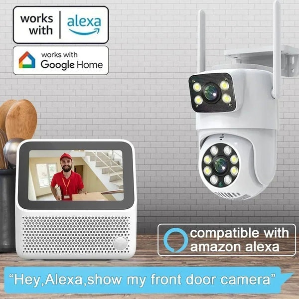 Tuya Dual Lens PTZ WiFi Camera Outdoor - 4K 8MP AI Auto Tracking Hooks - stepyours.com