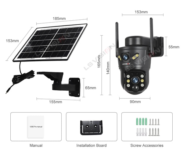 LS VISION 4G WiFi Outdoor Solar Camera - 8MP Dual Lens Night Vision Waterproof - stepyours.com