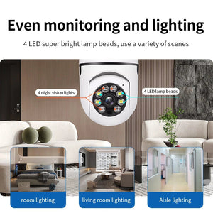 E27 WiFi 1080P Security Camera With Full Color Night Vision And Human Tracking - stepyours.com
