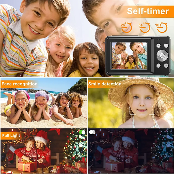 HD 1080P Kids Beginner Camera LCD 16X Zoom Compact Rechargeable - stepyours.com