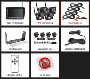 GreenYi 1280x720 HD AHD Wireless Truck DVR 7 Inch Night Vision Backup Camera - stepyours.com