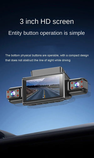 4K Quad Camera Hidden Dash Cam With App Night Vision Motion Detection Parking - stepyours.com