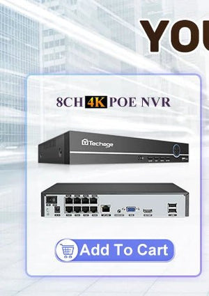 Techage AI PoE 4K Outdoor Security Camera With Two Way Audio For NVR - stepyours.com