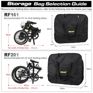 Rhinowalk Folding Bike Storage Bag Thickened Fits 20-Inch Or 16-Inch Portable Folding Bike Light Bike Travel Carry Handbag Cover