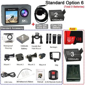 HUAFANT M4R Action Camera 5K 4K60FPS Waterproof 30m IPS Touch LCD 5X Zoom - stepyours.com
